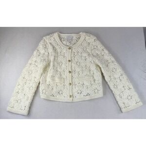 House of Harlow 1960 Crochet Cardigan Medium Gold Buttons Bohemian Cottage Core